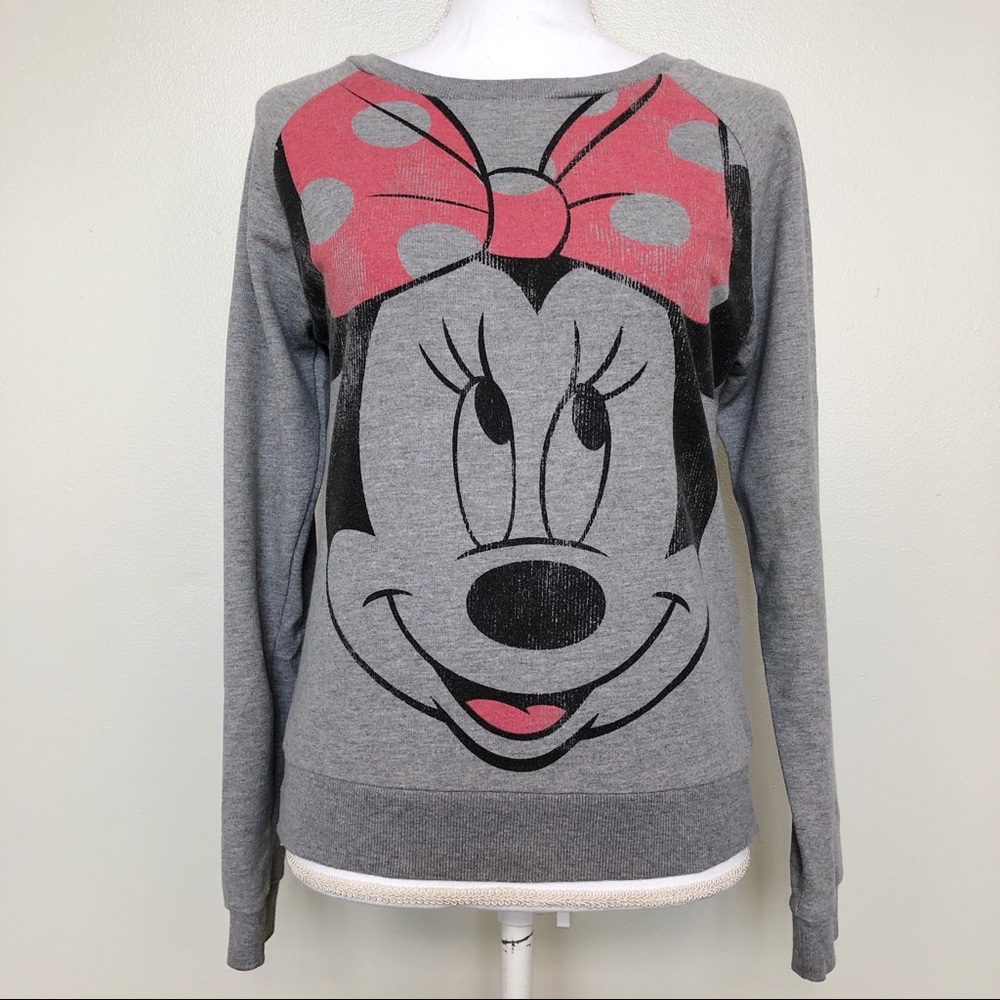 Disney • Gray Minnie Mouse Graphic Sweatshirt M
